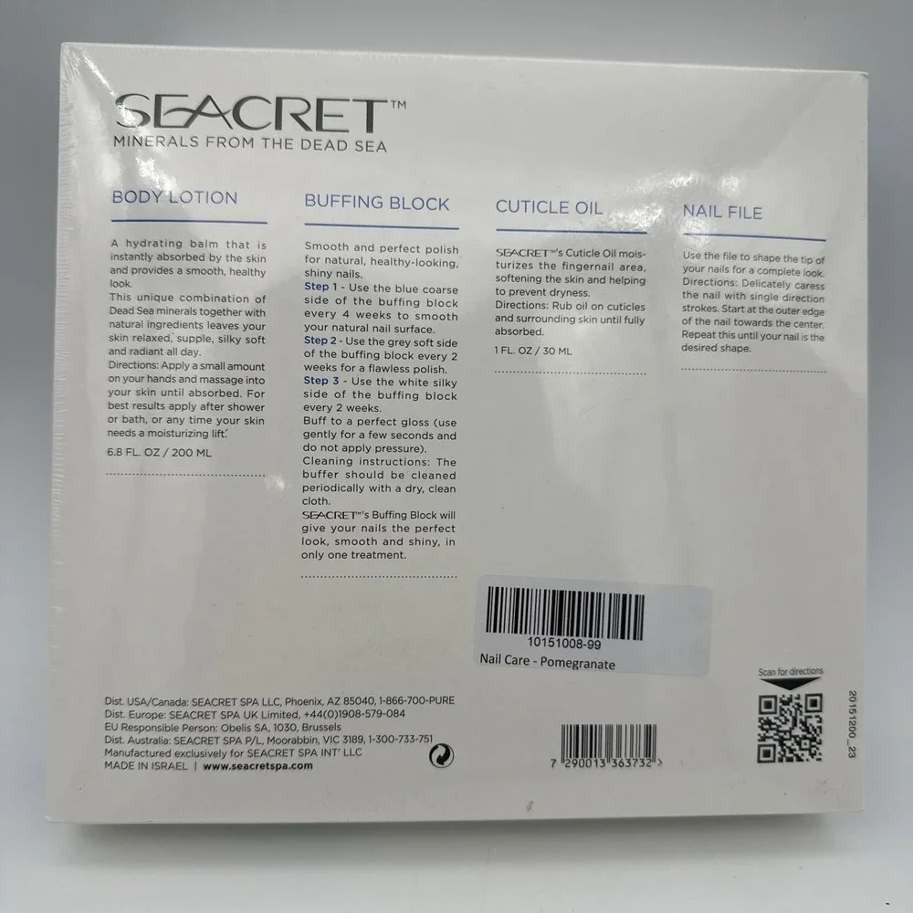 Seacret Nail care Body Lotion, Buffing Block, Cuticle Oil & Nail File NEW Sealed